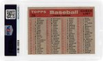 1958 TOPPS ST. LOUIS CARDINALS "CARDS TEAM CHECKLIST" #216 PSA EX-MT 6.