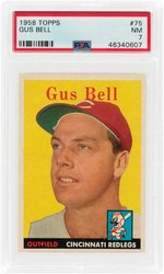 1958 TOPPS GUS BELL #75 PSA NM 7.