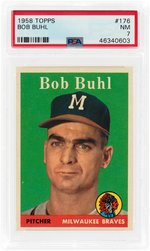 1958 TOPPS BOB BUHL #176 PSA NM 7.