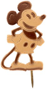 MICKEY MOUSE RARE CLASSIC POSE EARLY 1930s FIGURAL STICKPIN EXECUTED IN 1/16" THICK CELLULOID.