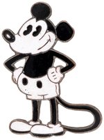 MICKEY MOUSE ENAMEL EARLY 1930s PIN MARKED "LEMANE REGISTERED" INDICATING ENGLISH ORIGIN.