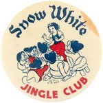 SNOW WHITE JINGLE CLUB LARGE 3.5" BUTTON FOR DELIVERY TRUCK AND STORE PERSONNEL.