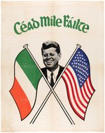 RARE KENNEDY WELCOME TO IRELAND BANNER AND LINEN TEXTILE.