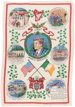 RARE KENNEDY WELCOME TO IRELAND BANNER AND LINEN TEXTILE.