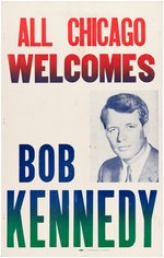 "ALL CHICAGO WELCOMES BOB KENNEDY" CARDBOARD PORTRAIT POSTER.