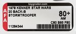 STAR WARS (1978) - STORMTROOPER 20 BACK-B AFA 80+ NM.