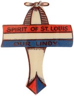 LINDBERGH'S SPIRIT OF ST. LOUIS DIE-CUT AIRPLANE RARE CELLULOID STICKPIN.