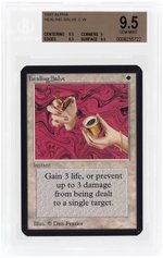 MAGIC THE GATHERING 1993 ALPHA HEALING SALVE COMMON WHITE BECKETT 9.5 GEM MINT.