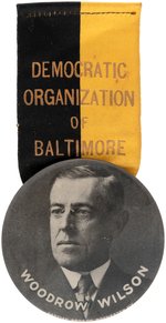 WILSON "DEMOCRATIC ORGANIZATION OF BALTIMORE" RIBBON BADGE.