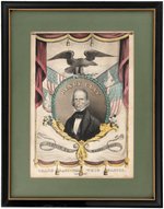 HENRY CLAY "GRAND NATIONAL WHIG BANNER" 1844 HAND COLORED PRINT BY CURRIER.