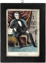 "JAMES K. POLK FREEDOM'S CHAMPION" 1844 HAND COLORED SARONY & MAJOR PRINT.