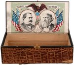 CLEVELAND & HARRISON JUGATE CHECKERBOARD CIGAR BOX.