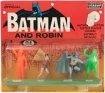 RARE "OFFICIAL BATMAN AND ROBIN - JUSTICE LEAGUE OF AMERICA" CARDED IDEAL FIGURE SET.