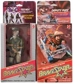 "BRAVESTARR" MARSHAL BRAVESTARR, DEPUTY FUZZ & TEX HEX BOXED ACTION FIGURE TRIO.