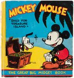 "MICKEY MOUSE SAILS FOR TREASURE ISLAND" GREAT BIG MIDGET BOOK.