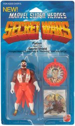 "SECRET WARS" FALCON, HOBGOBLIN & MAGNETO CARDED ACTION FIGURE TRIO & BOXED DOOM CYCLE.