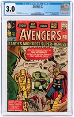 "AVENGERS" #1 SEPTEMBER 1963 CGC 3.0 GOOD/VG (FIRST AVENGERS).