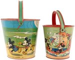 DONALD DUCK & FRIENDS BEACH SCENES SAND PAIL PAIR.