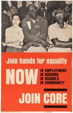 CORE "JOIN HANDS FOR EQUALITY NOW" SCARCE CIVIL RIGHTS POSTER.