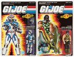 G.I. JOE COBRA "CROC MASTER & COBRA COMMANDER (BATTLE ARMOR)" ACTION FIGURE PAIR ON CARDS.