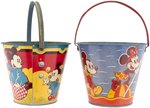 MICKEY & MINNIE MOUSE & NEPHEWS LARGE HAPPYNAK SAND PAIL PAIR.