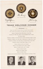 KENNEDY ASSASSINATION "TEXAS WELCOME DINNER" INVITE AND BROADSIDE PROGRAM.