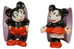 MICKEY AND MINNIE MOUSE CELLULOID NAPKIN RINGS.