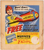 "MUFFETS BUCK ROGERS WHISTLING ROCKET SHIP" PREMIUM STORE SIGN.