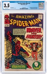 "AMAZING SPIDER-MAN" #15 AUGUST 1964 CGC 3.5 VG- (FIRST KRAVEN THE HUNTER).