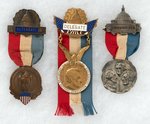 PROGRESSIVE, REPUBLICAN & DEMOCRATIC TRIO OF 1912 MAJOR PARTY CONVENTION BADGES.