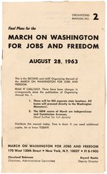 MARTIN LUTHER KING 1963 MARCH ON WASHINGTON "ORGANIZING MANUAL NO. 2" & BUTTON.