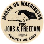 MARTIN LUTHER KING 1963 MARCH ON WASHINGTON "ORGANIZING MANUAL NO. 2" & BUTTON.