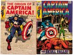 "CAPTAIN AMERICA" LOT OF 10 SILVER AGE ISSUES.