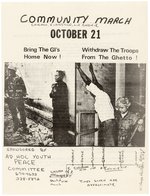 CIVIL RIGHTS & ANTI-VIETNAM WAR CHICAGO EVENT FLYER "WITHDRAW THE TROOPS FROM THE GHETTO!"