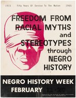 "FREEDOM FROM RACIAL MYTHS" CIVIL RIGHTS "NEGRO HISTORY WEEK" POSTER.