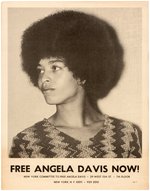 "FREE ANGELA DAVIS NOW!" CIVIL RIGHTS POSTER.