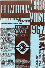 "PHILADELPHIA NEGRO ARTIST" 1967 EXPOSITION POSTER.