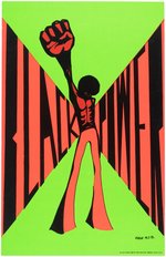 STRIKING DAY-GLO "BLACK POWER" 1971 CIVIL RIGHTS POSTER.