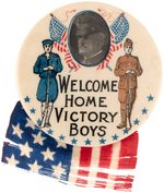 RARE 1919 WAR'S END BUTTON PICTURING PERSHING W/ SLOGAN "WELCOME HOME / VICTORY BOYS".