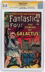 "FANTASTIC FOUR" #48 MARCH 1966 CGC 5.5 FINE- (FIRST SILVER SURFER & GALACTUS) SIGNATURE SERIES.