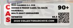 "G.I. JOE - HARDBALL" SERIES 9/34 BACK PROOF CARD CAS 90+.