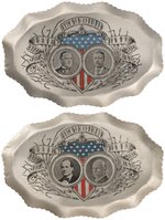 McKINLEY/ROOSEVELT & BRYAN/STEVENSON PAIR OF 1900 JUGATE TIP TRAYS.