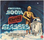 BURGER KING "STAR WARS: THE EMPIRE STRIKES BACK" GLASSES PROMOTIONAL RESTAURANT DISPLAY SIGN.