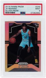 2019 PANINI PRIZM JA MORANT SILVER PRIZM ROOKIE CARD #249 PSA MINT 9.