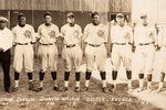 1927 PHILADELPHIA ROYAL GIANTS VS HAWAII ASAHI (TOUR OF JAPAN) PANORAMA W/HOF'ERS MACKEY & COOPER.