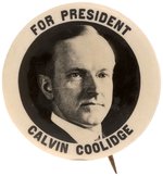 "FOR PRESIDENT CALVIN COOLIDGE" SCARCE REAL PHOTO BUTTON HAKE #14.