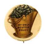 THEODORE ROOSEVELT AND 1902 COAL STRIKE ISSUE BUTTON.