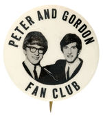 “PETER AND GORDON FAN CLUB” BUTTON.