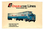 "TRANSCON LINES" BOXED CAB AND DOUBLE TRAILER TRUCK.