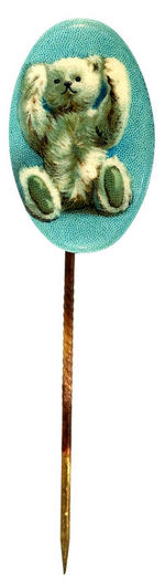 "'TEDDY BEAR' BREAD" EARLY RARE AND MINT CELLULOID STICKPIN.